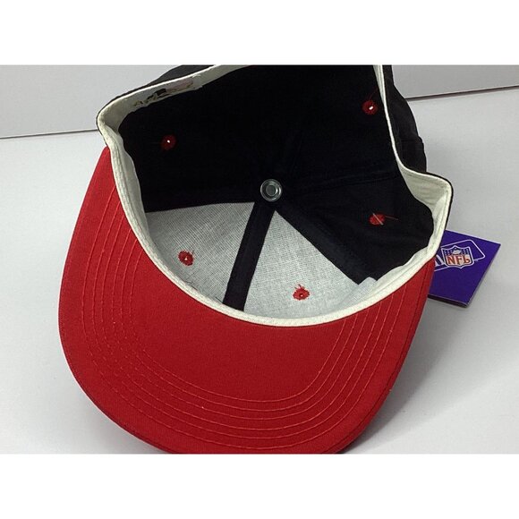 San Francisco 49ers Hat #1 Apparel Men's Vintage 90s Drawstring Red Black - Picture 11 of 15
